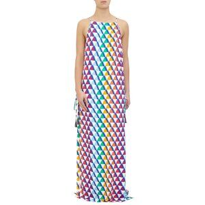 EMMA PAKE FIORELLA MULTICOLOR PYRAMID PRINT MAXI DRESS